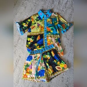 NWT, Endless Moon, Floral Patchwork Short Set, Sz. M